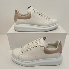 Alexander McQueen Womens White/Grey Larry Oversized Sneakers Size US 8/EU 38