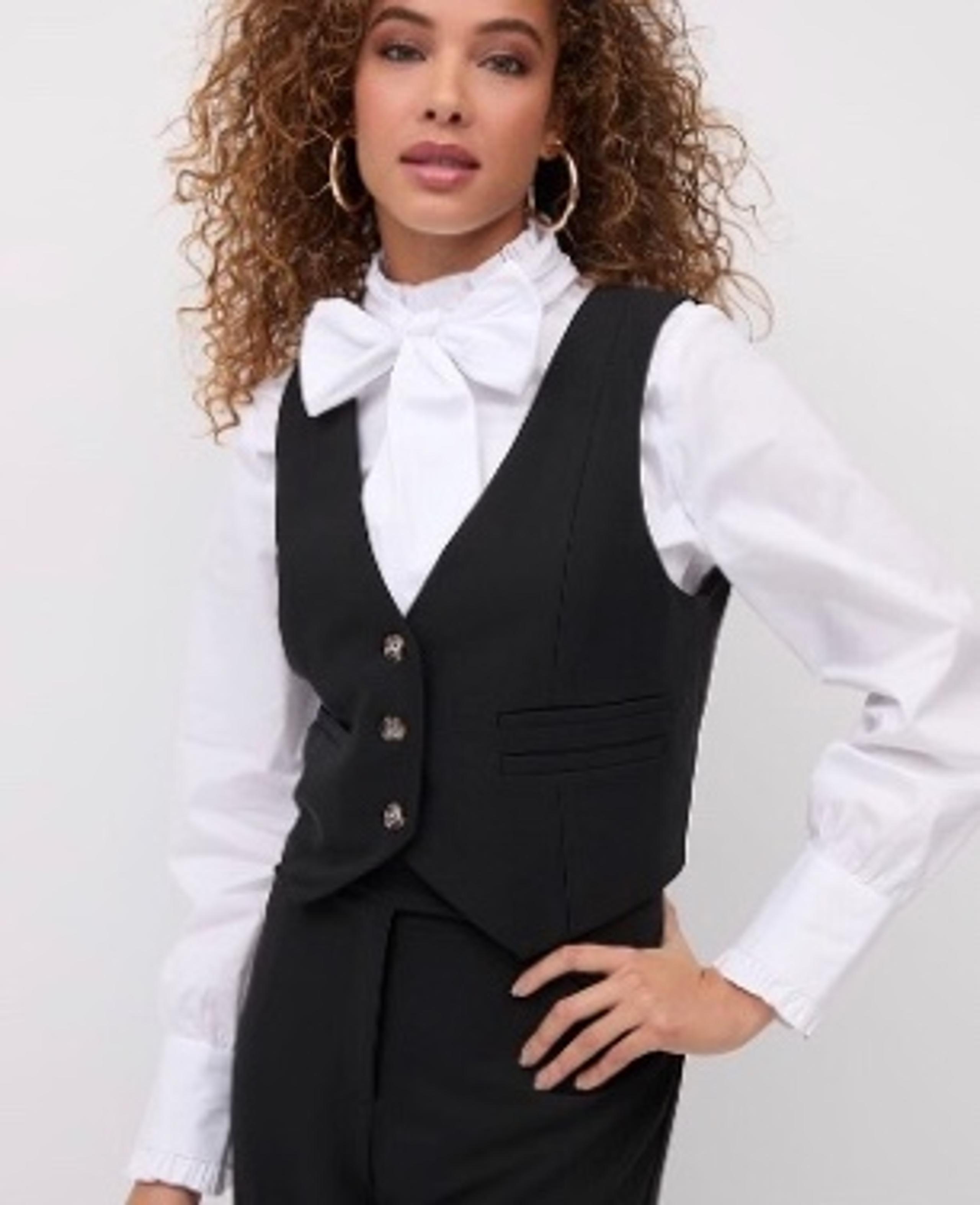 NEW YORK & COMPANY Women Black Stretch Suitable Vest | 2
