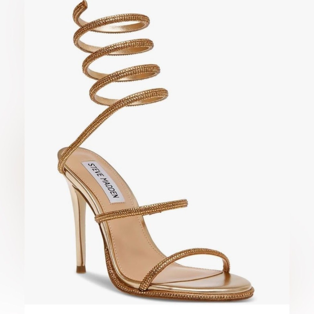 Steve Madden EXOTICA Bronze SNAKE sandals Size 7.5