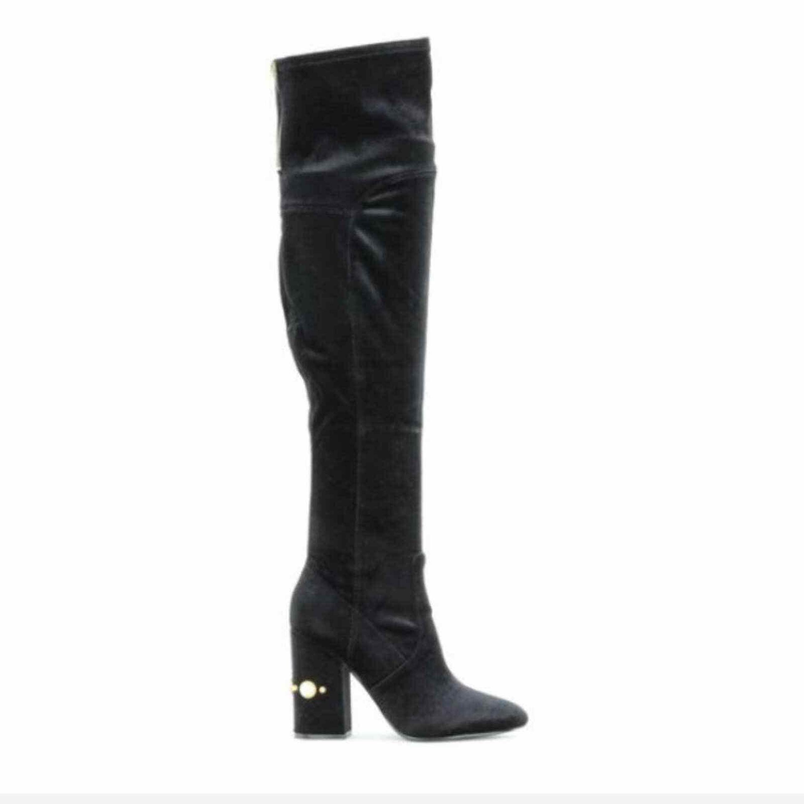 NWOB Ivanka Trump Velvet Tamir tall boots  black 8.5