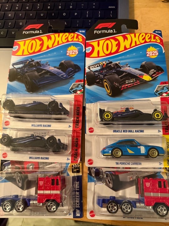 Hot Wheels Porsche, RB, Williams Racing, Optimus Prime