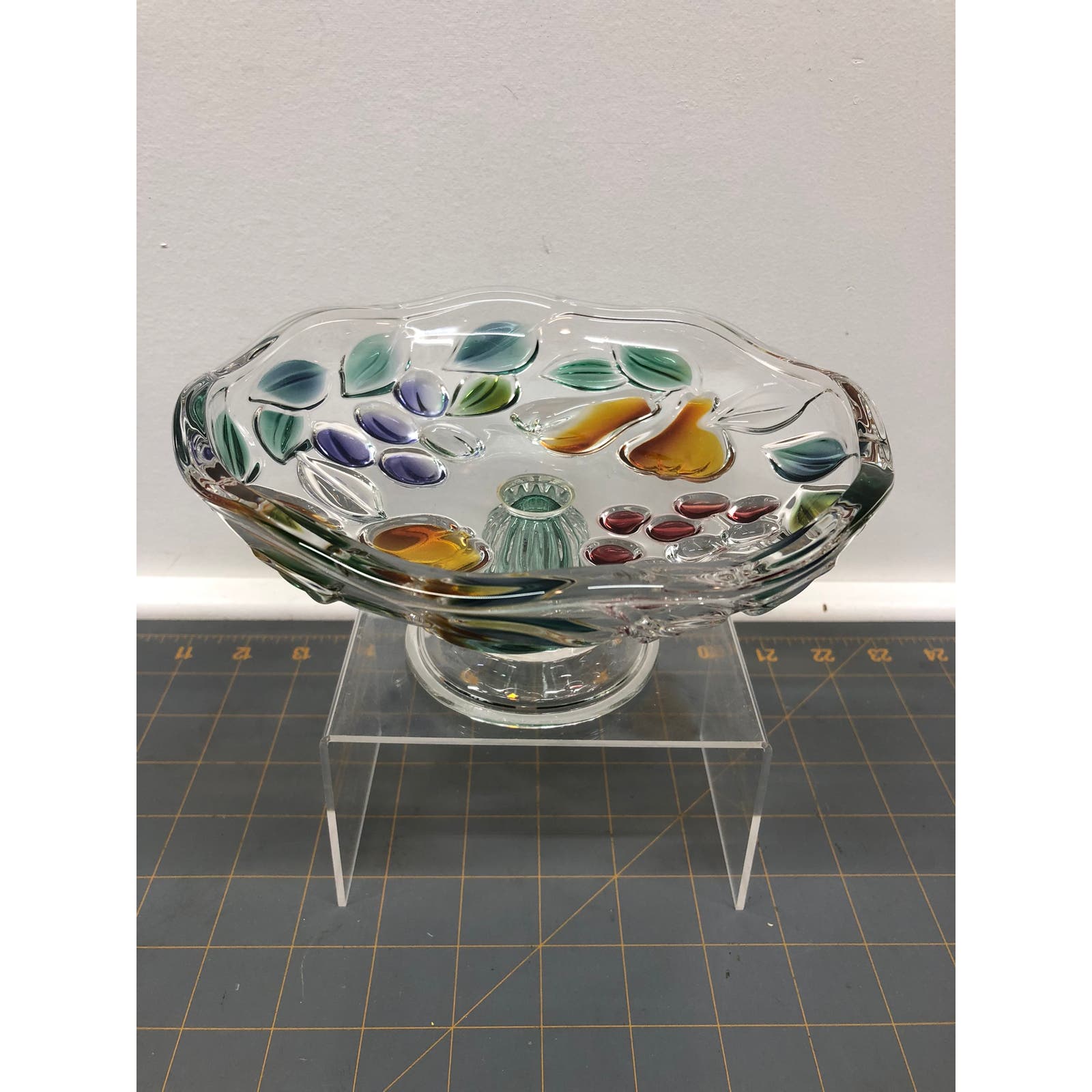 Mikasa Glass Garden Harvest Footed Bon Bon Dish Candy Dish 7 1/4 Wide