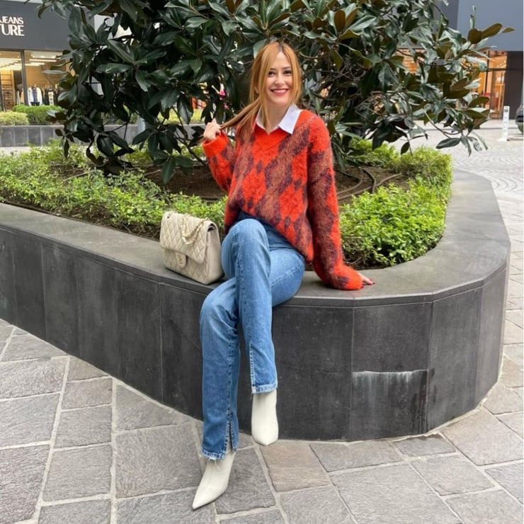 Zara knit argyle sweater
