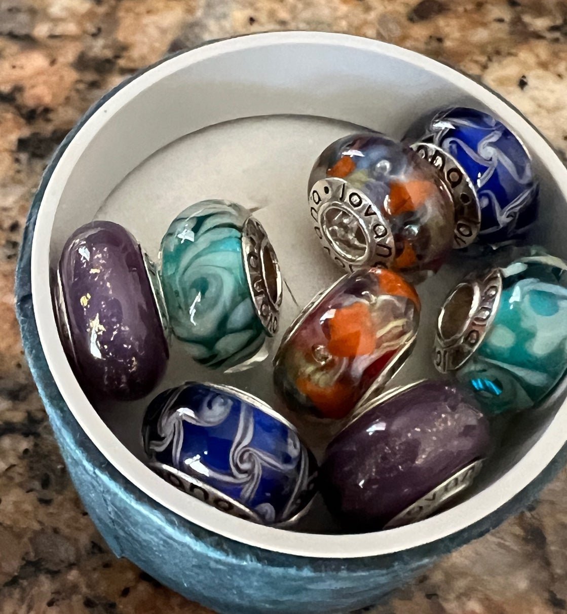 8 charms for Pandora beautiful Murano 925 sterling cores