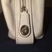 Coach Chalk Leather/Golden Tan Signature Cloth, Turn-Lock Lexy Satchel