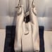 Coach Chalk Leather/Golden Tan Signature Cloth, Turn-Lock Lexy Satchel