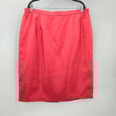 Red Midi Pencil Executive Party Christmas Holiday Zip Skirt Plus 16W