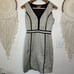 Tory Burch white, blue and Black Sheath Dress V-Neck Sleeveless dress size 0