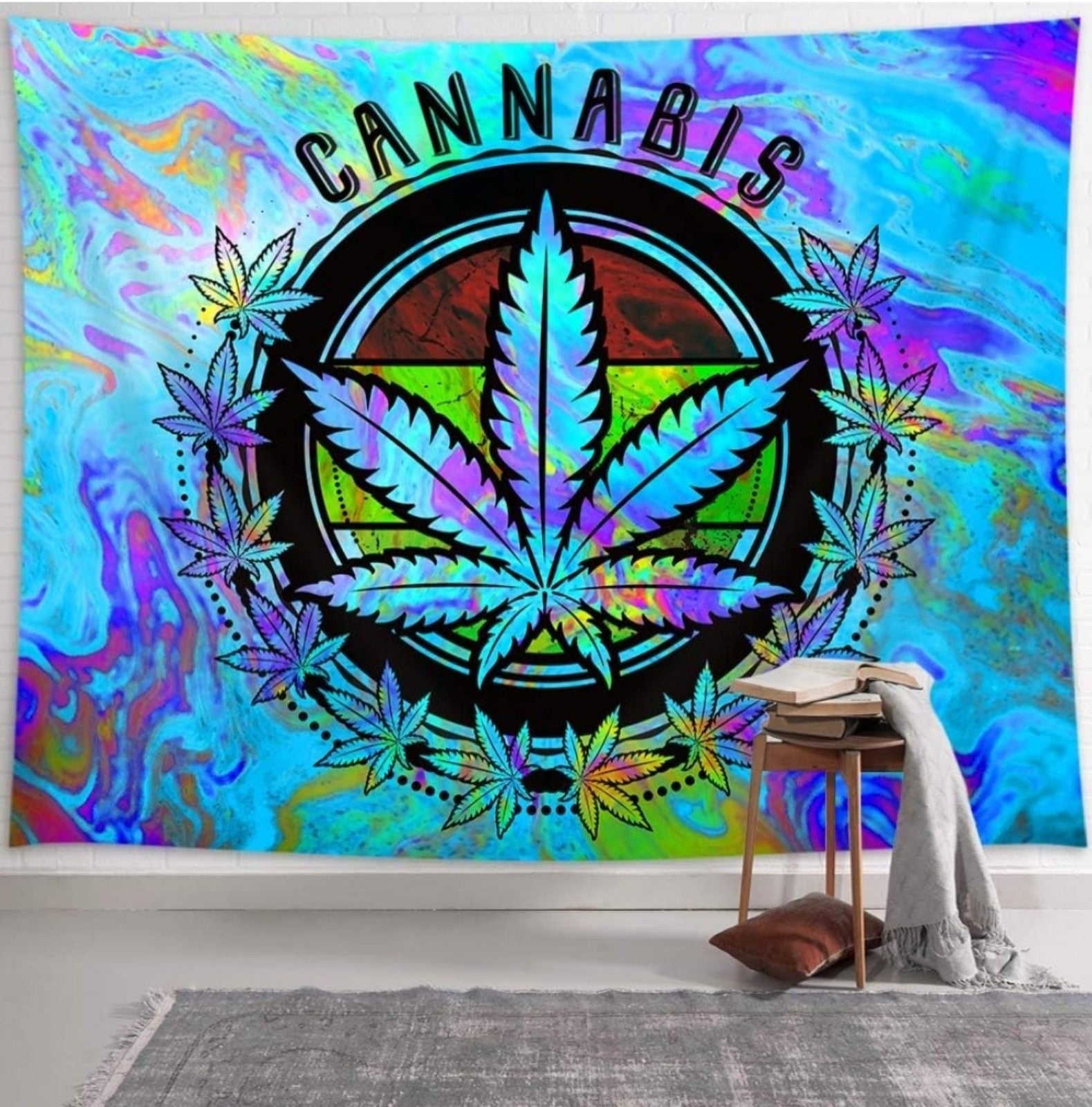 Lion smoking weed tapestry