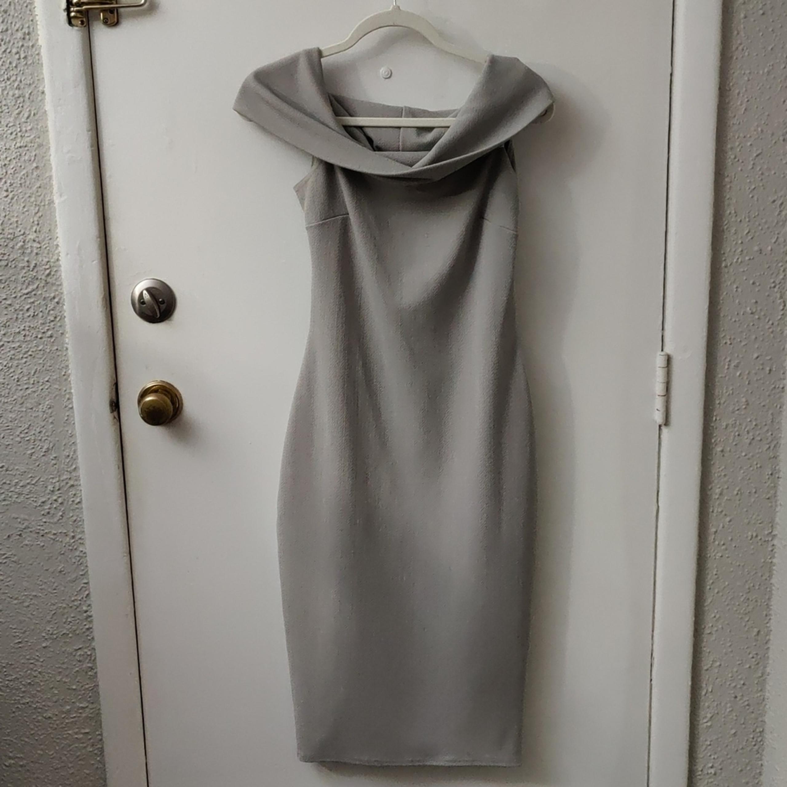 BooHoo Gray Off Shoulder Cut Out Dress Size 10 Hourglass