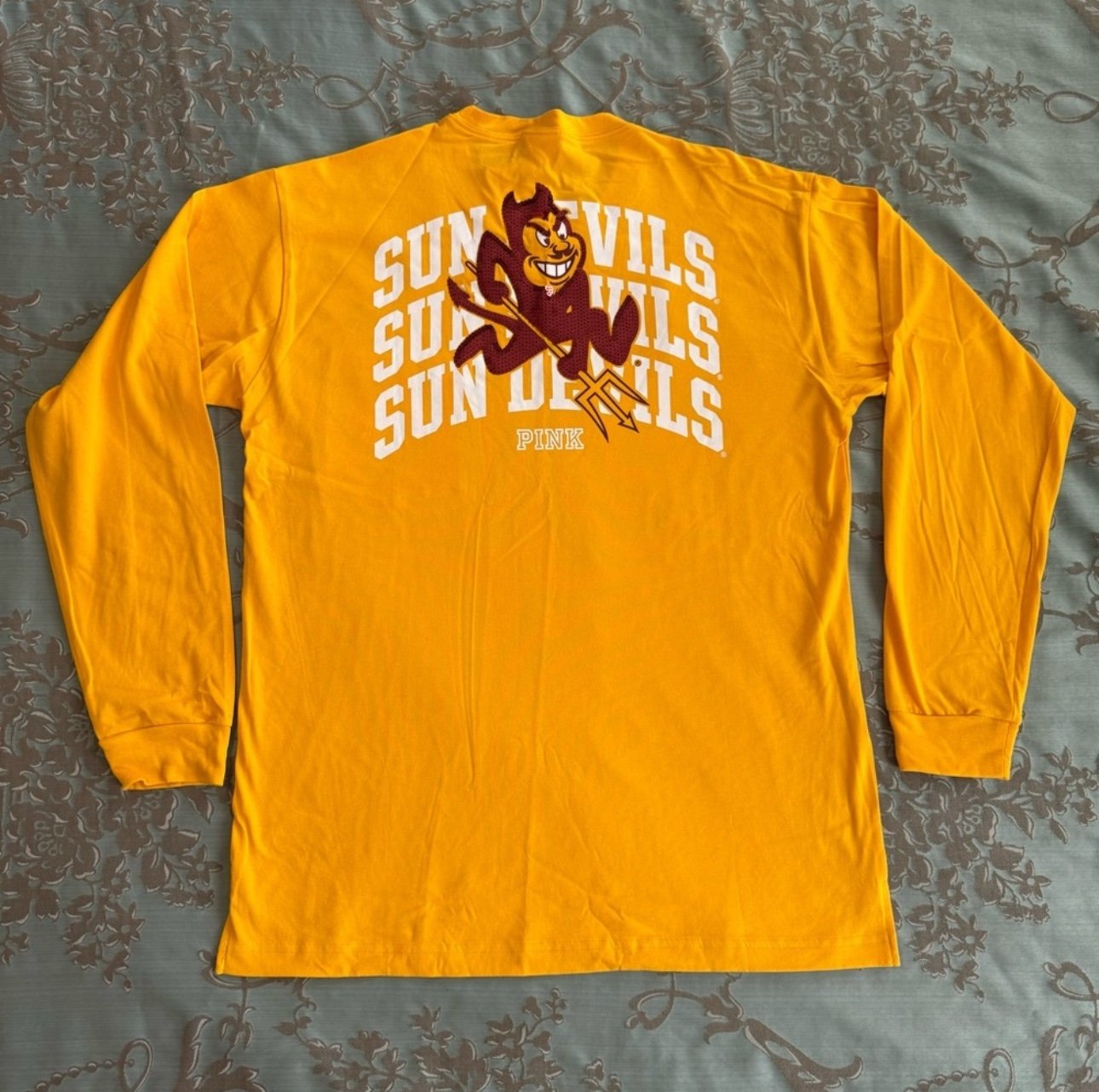 Victoria's Secret PINK Arizona State Sun Devils Bling Long Sleeve Tee Size Large