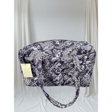 Vera Bradley Disney Mickey and Minnie's Flirty Floral Tonal Large Duffel Purple