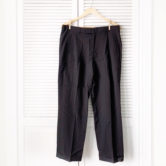 DKNY Brown Pinstripe Suit Pants