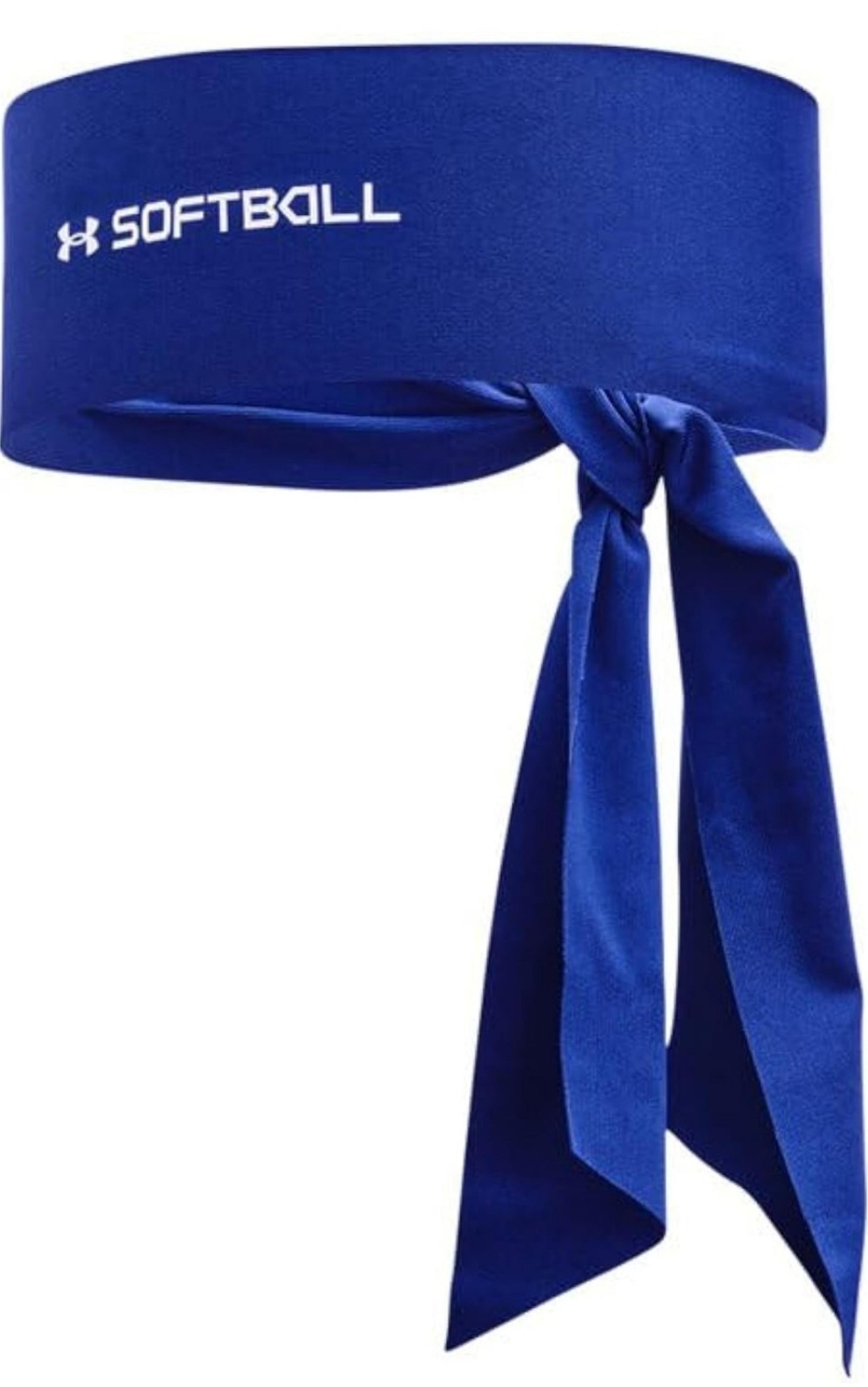 NEW Under Armour Womens Blue Softball Tie Headband - Sweat Wicking OSFM