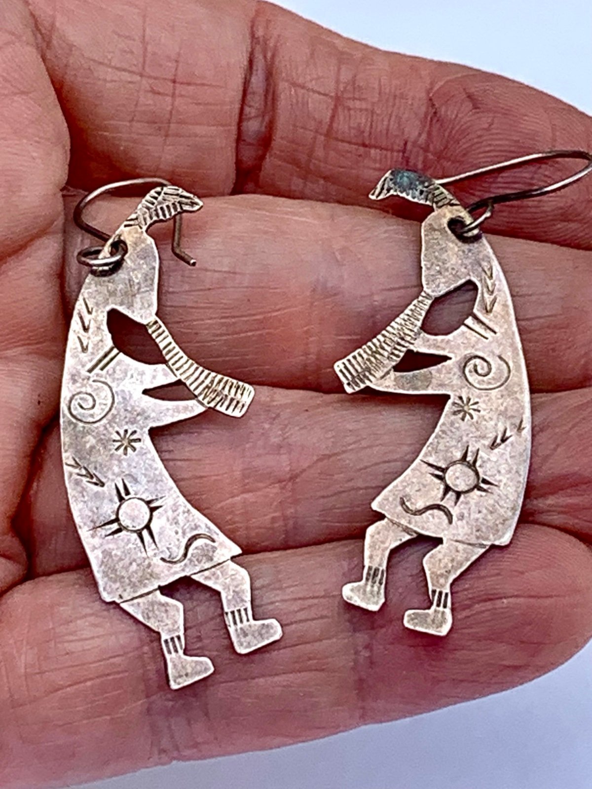 kokopelli sterling earrings