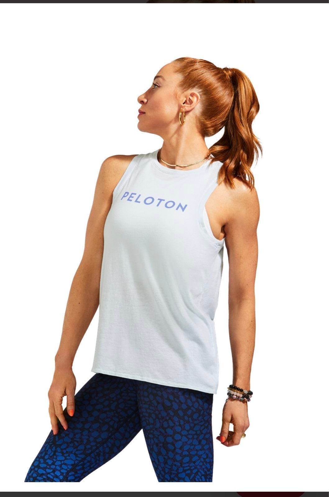 Peloton Blue Tulip Back Tank Top