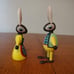 Vintage Dept 56 Hand Painted Wooden Easter Bunnies