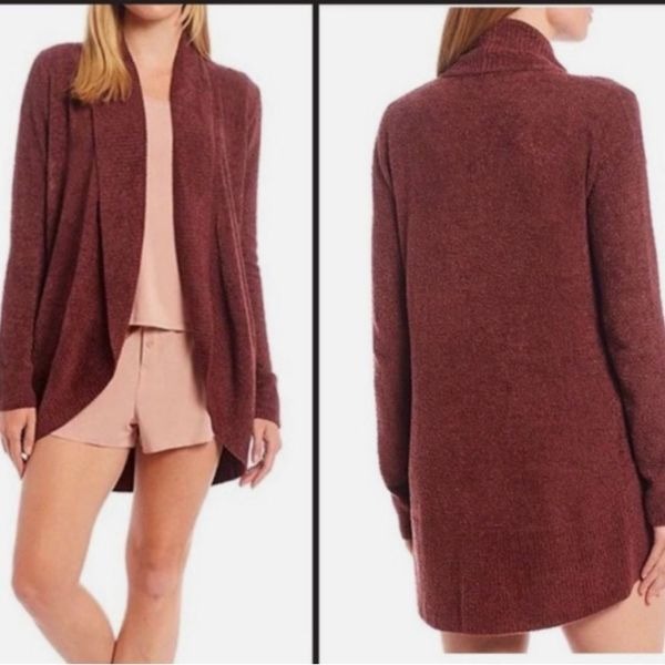 Barefoot Dreams CozyChic Circle Cardi sweater rosewood cardigan small