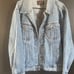 Vintage Lee Men's Light Blue Denim Jean Jacket Size Large Unisex Jacket