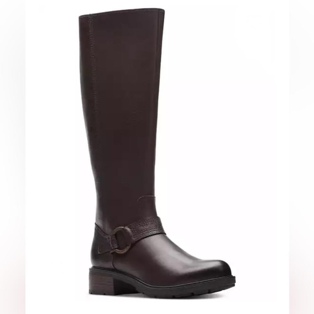 CLARKS Hearth Rae Harness Buckled Strap Riding Boots NWOT!