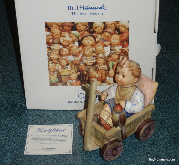 I'm Carefree Goebel Hummel Figurine #633 TMK7 Boy In Wagon With Box RARE GIFT!