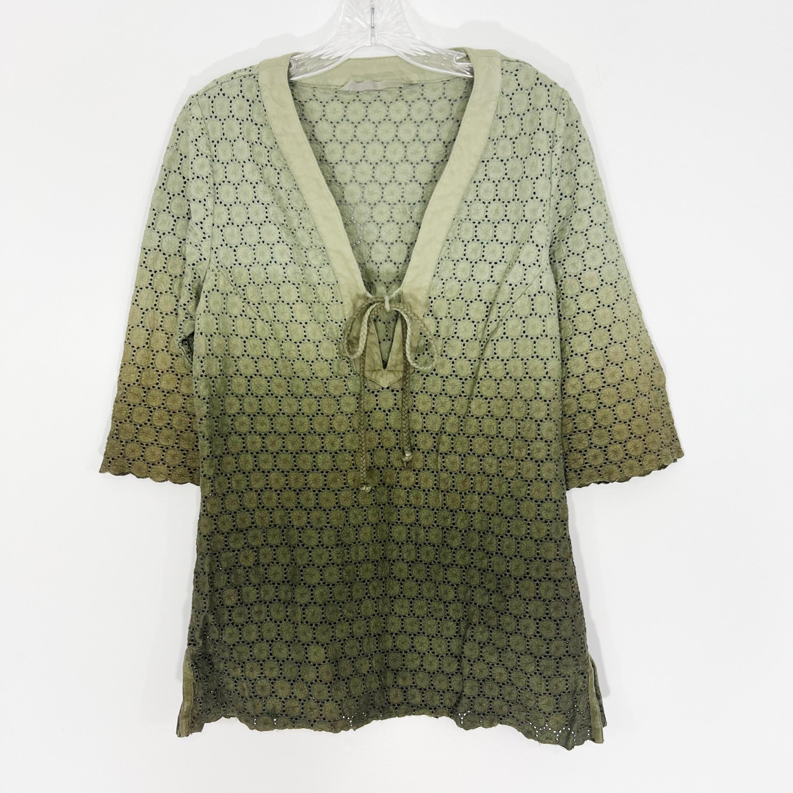 ATHLETA Green Ombré Eyelet Swimsuit Coverup Size Medium