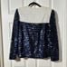 70s Sequined Vintage Top Red White Blue Bow Retro Pin Up Sailor Blouse Joed Sz S