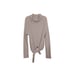 Harper Lane Tie Front Sweater Womens Size Medium Pink Ribbed Turtleneck