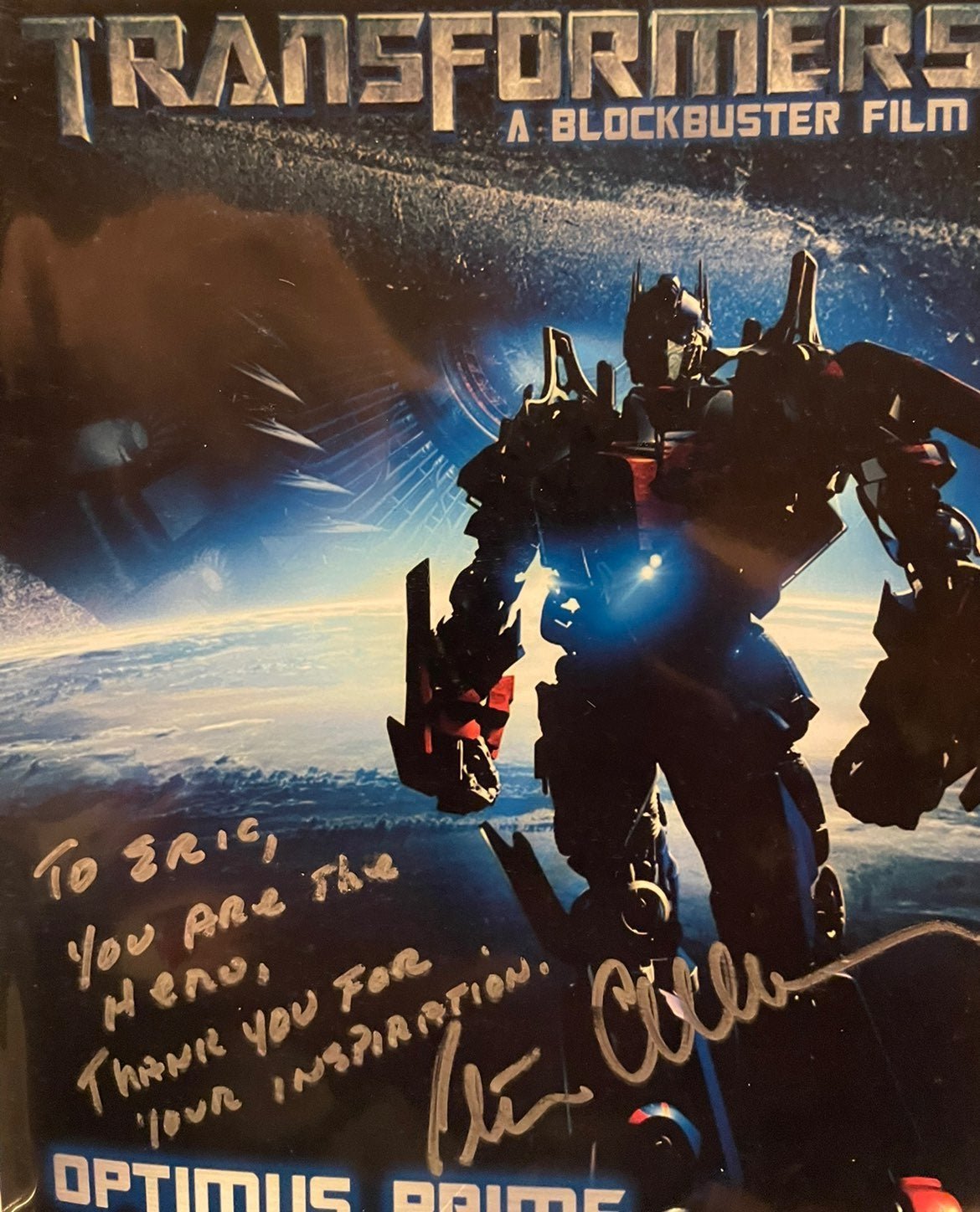AUTOGRAPHED PETER CULLEN 8X10 OPTIMUS PRIME TRANSFORMERS Predator