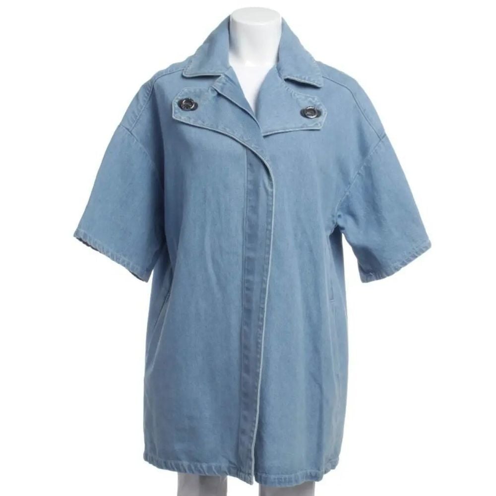 Kenzo Paris Womens Mid Length Denim Jacket Pockets Button Up Sz 34 US 2