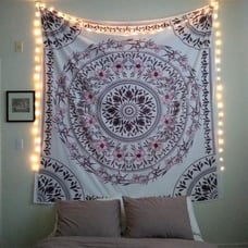 Sketched Floral Medallion Tapestry