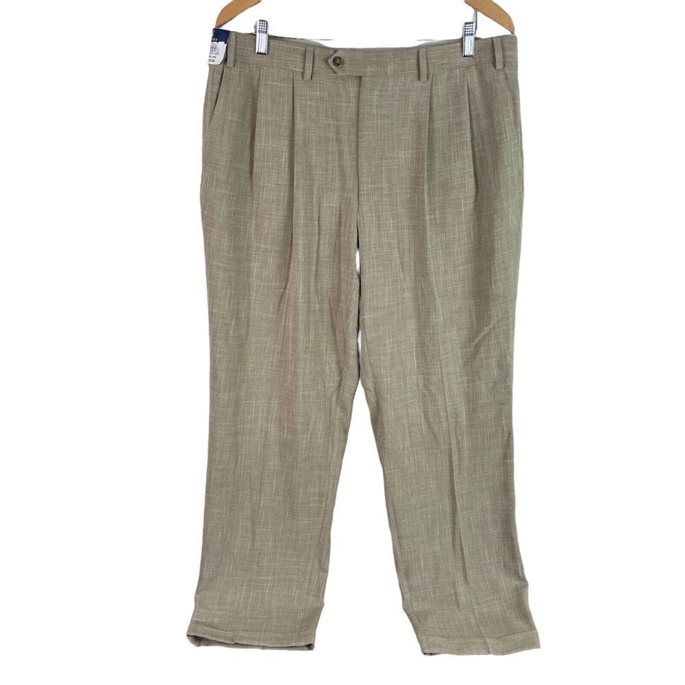 NEW Ralph Lauren Blue Label Pleated Comfort Flex Dress Pants Mens 38x32 Stretch