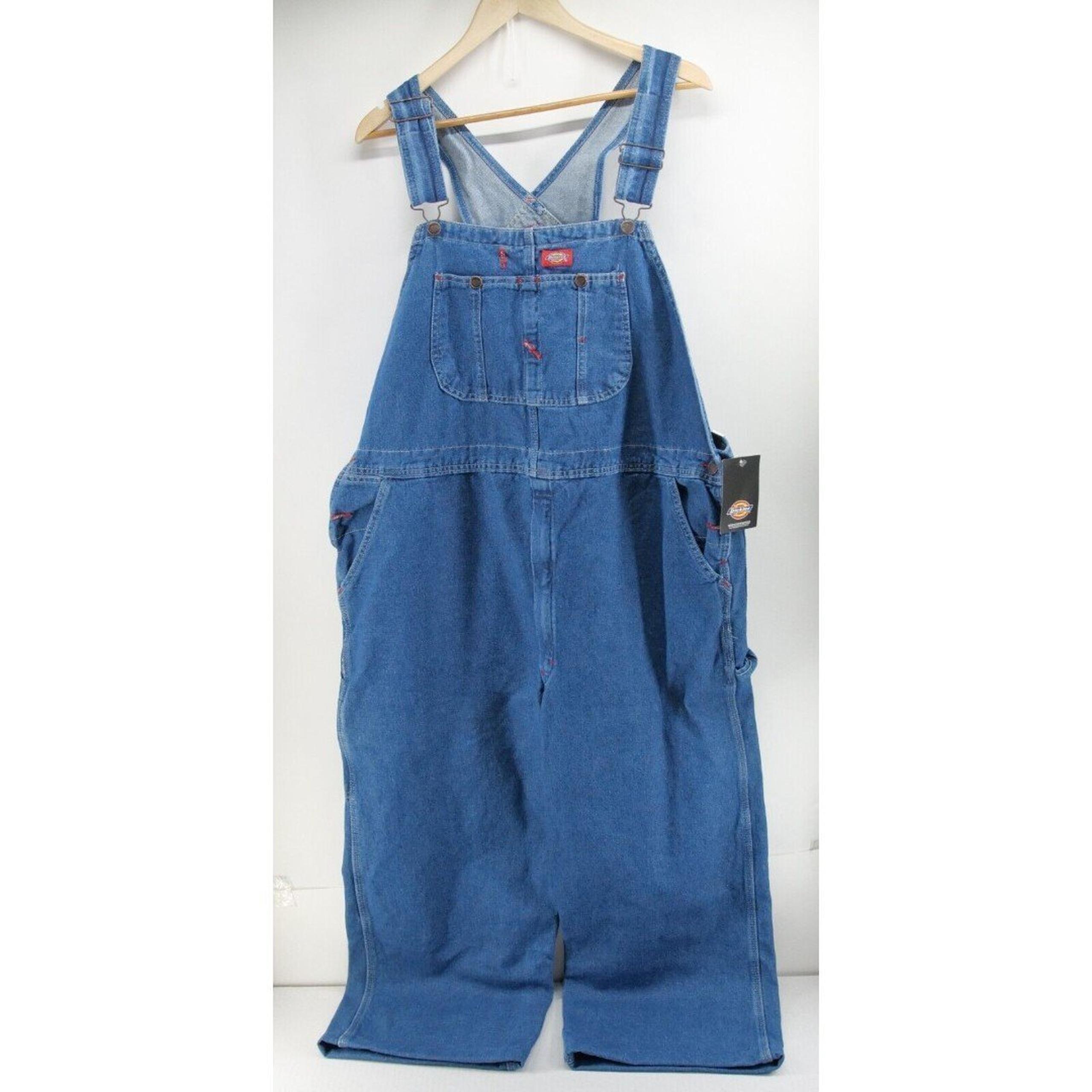 NWT Dickies Indigo Bib Overalls Men's Medium Wash Denim 42x30 Brand New