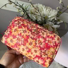 Coach Floral Pink Makeup Cosmetic  Zip Bag Case