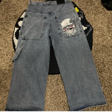 Baggy skull embroided Jeans