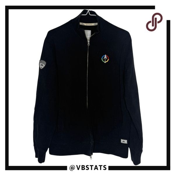 Roots 73 Men's Cotton Blend Long Sleeve Full Zip Fleece Jacket Black Small