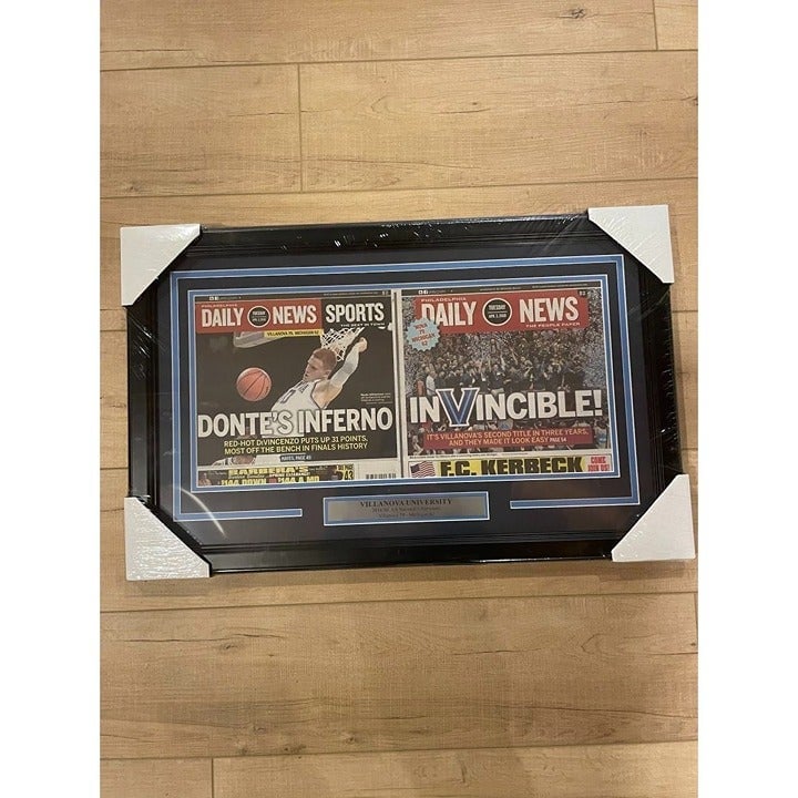 2018 Villanova Wildcats championship framed 11x14 Daily News Newspaper