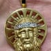 *NEW* BAYAM 10K YELLOW & WHITE GOLD DIAMOND CUT JESUS HEAD PENDANT CHARM CHAIN