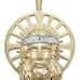 *NEW* BAYAM 10K YELLOW & WHITE GOLD DIAMOND CUT JESUS HEAD PENDANT CHARM CHAIN