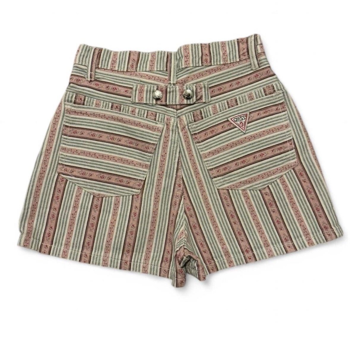 Guess vintage unique rare floral striped denim shorts