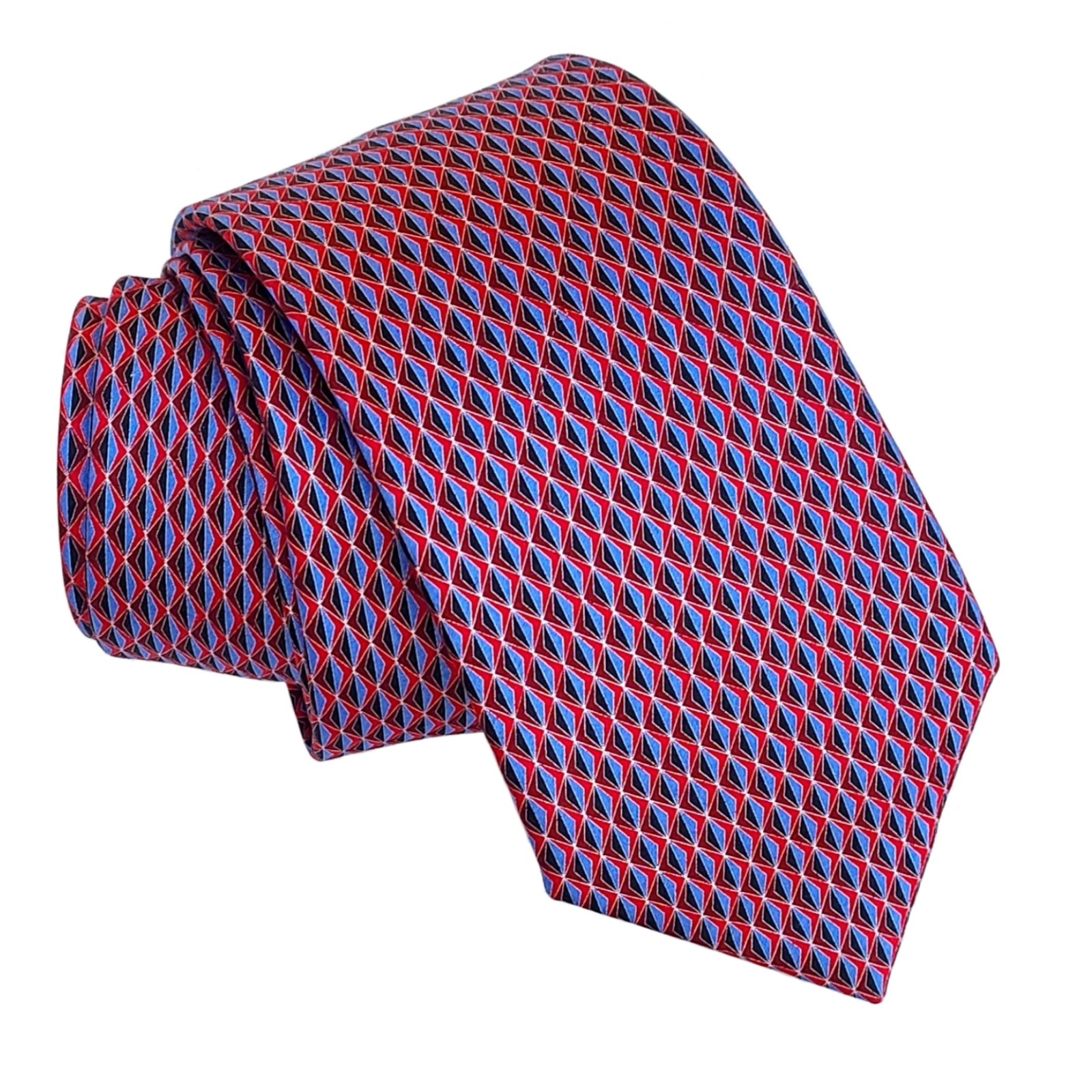 ⚡RARE⚡ ERMENEGILDO ZEGNA TIE Pink Geometric Tie 100% Silk *NEW W/O TAGS*