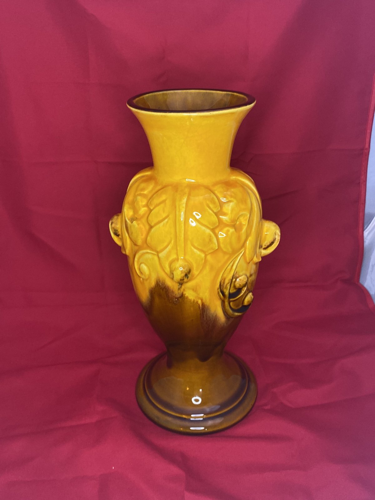 Royal Haeger Vase Mid Century Modern Amber Gold MCM Glazed