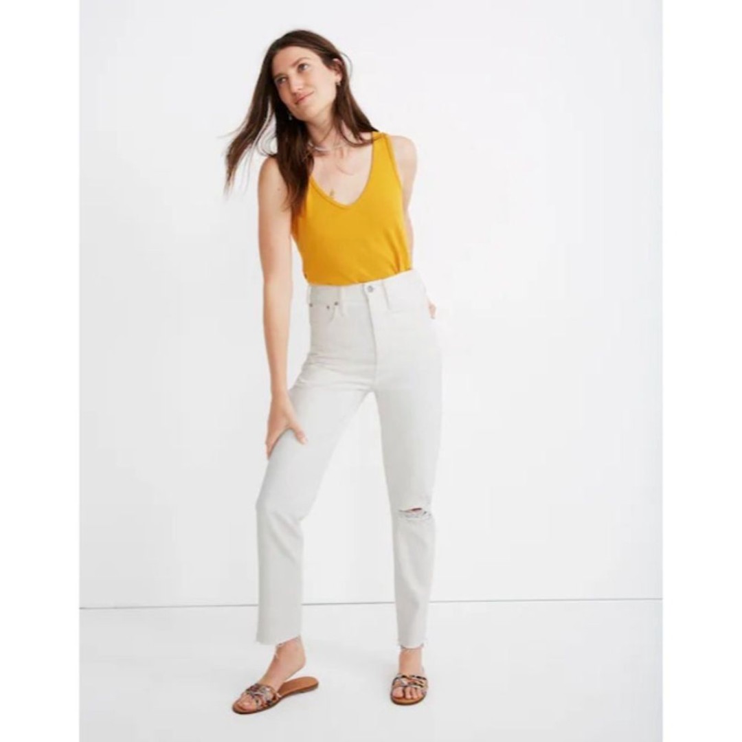 Madewell The Tall Momjean in Tile White: Ripped Edition 25 Tall