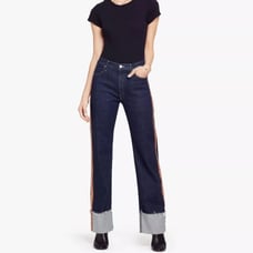 NEW - Mother Denim The Duster Cuff Fray Straight Jeans - Size 25 - 298
