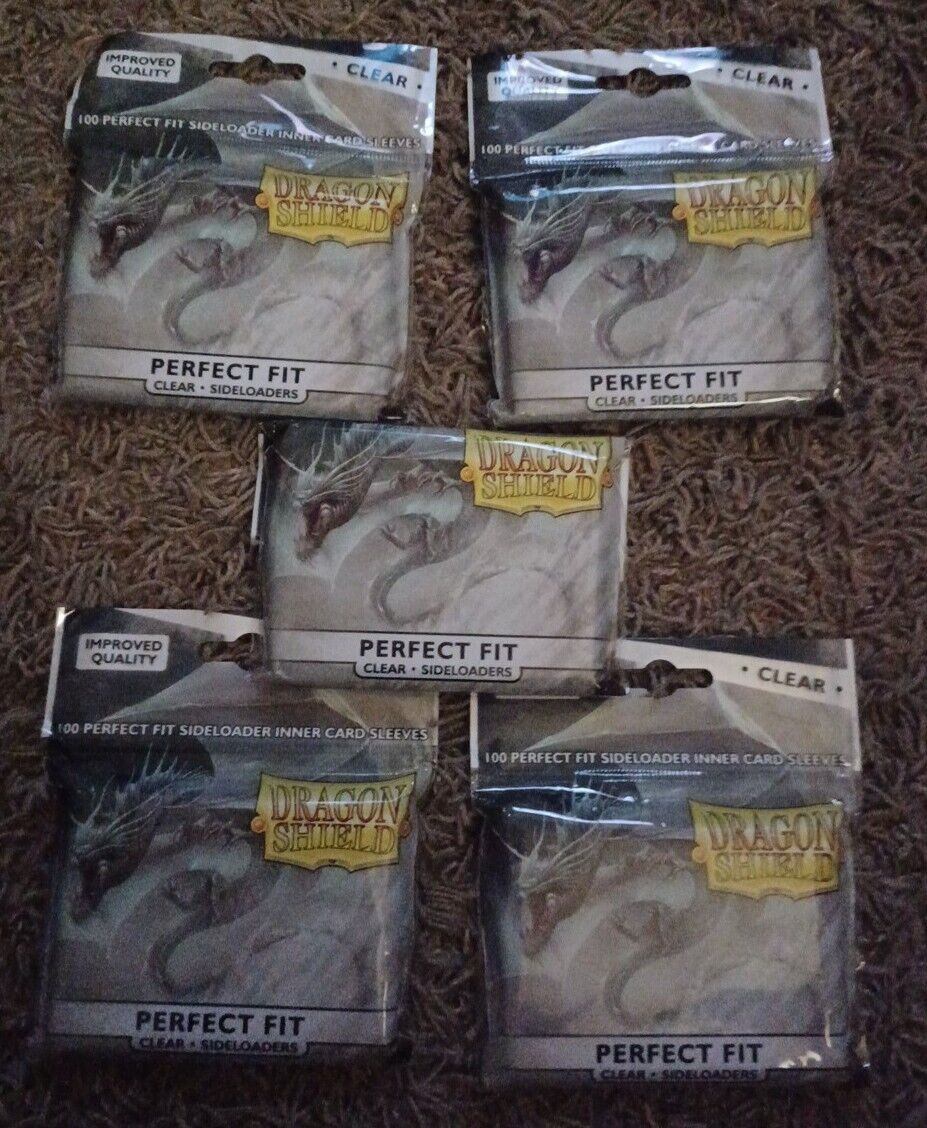 Sideloader Perfect Fit Clear 100 ct Dragon Shield Sleeves Standard / you get 5