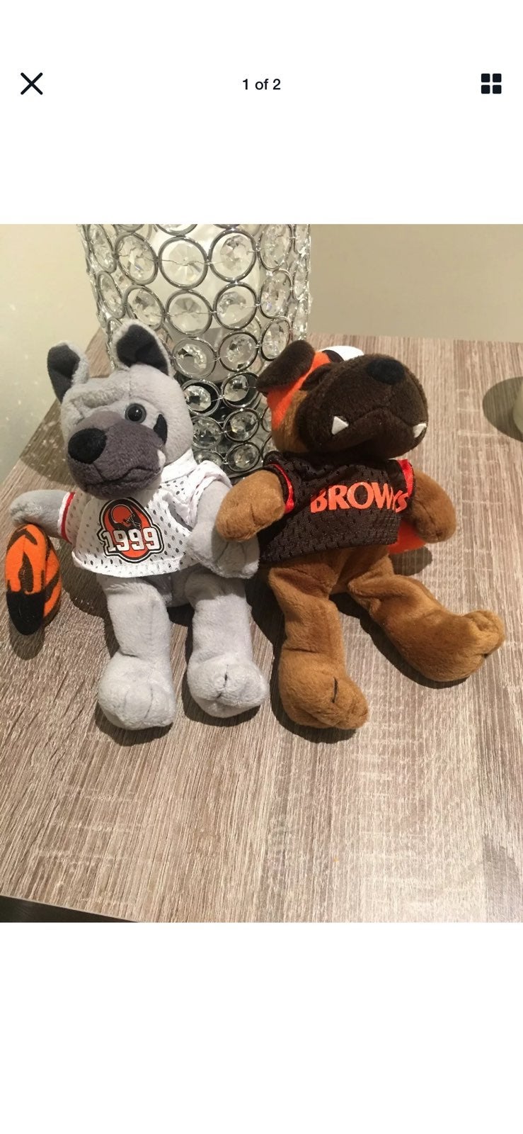 2 NFL TEAM MASCOTS BEANIES, CLEVELAND BR
