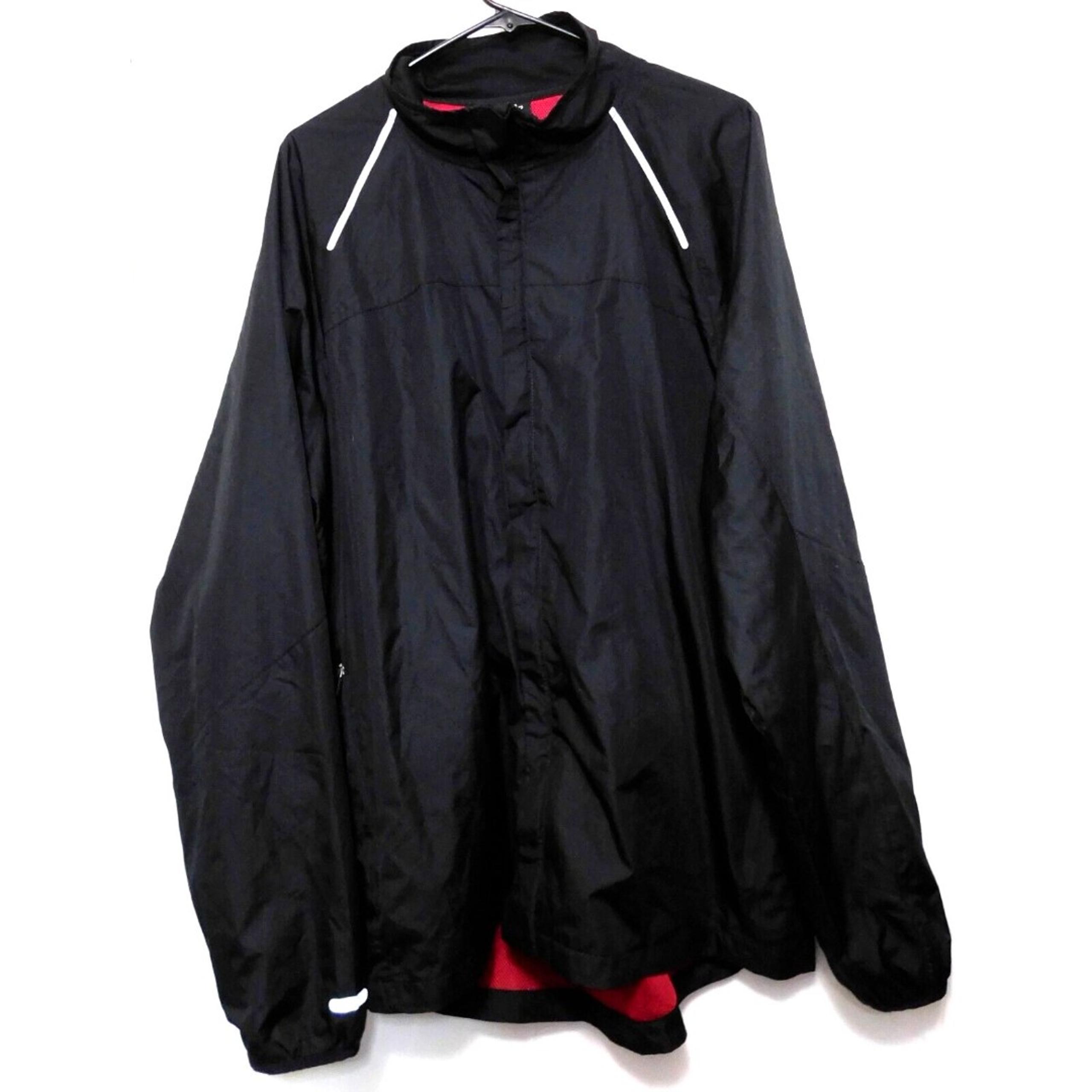 Starter Vented Windbreaker Full Zip Jacket Mens XL Activewear Black Reflective