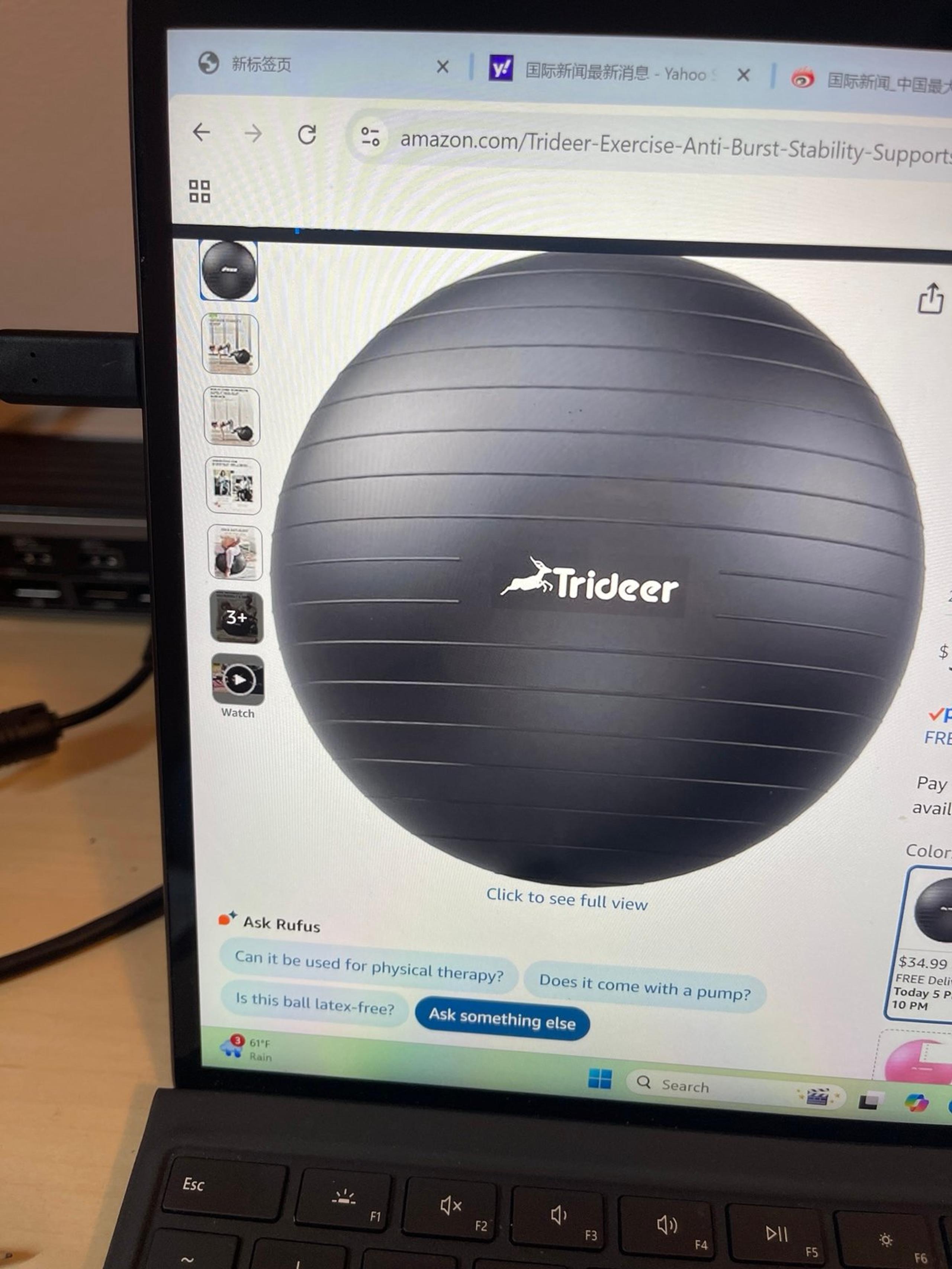 Trident extra thick yoga ball exercise ball