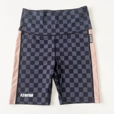 PE Nation Snap Shot Short in Charcoal M Black Checkered Bike Shorts