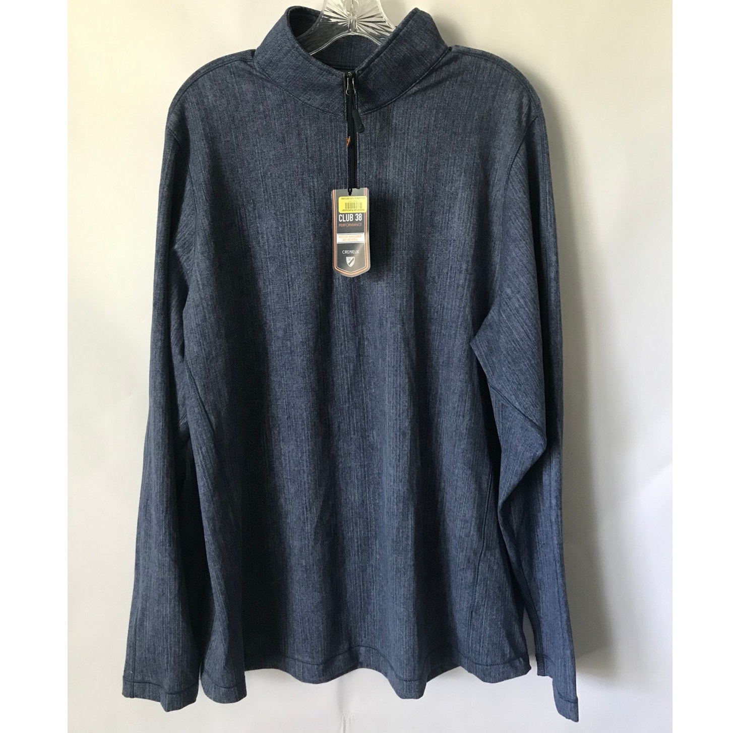 Cremieux Shirt Mens Quarter Zip Long Sleeve Moisture Management Anti Micromial